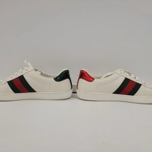 (65361-1) Gucci White Bee Runner Shoes - Size 8 Men's - Picture 7 of 15